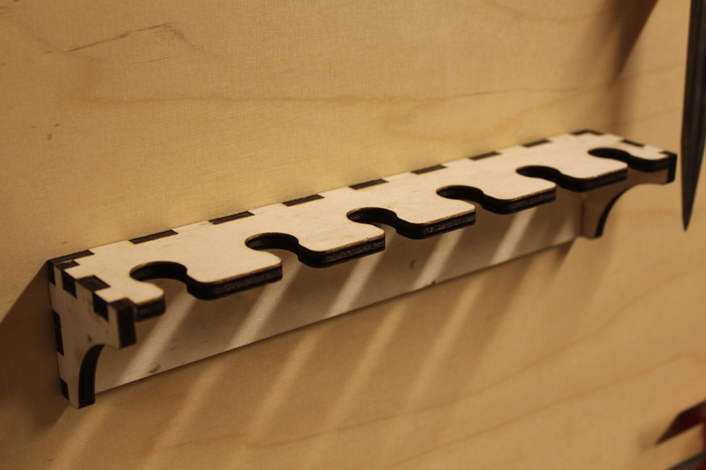Laser Cut Wall Mounted Chisel Rack DXF File