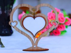 Laser Cut Wooden Heart Frame 3mm Free Vector