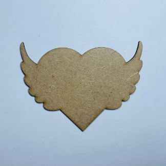 Laser Cut Wood Heart Wings Craft Shape Cutout Free Vector