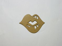 Laser Cut Lips Shape Unfinished Wood Cutout Free Vector