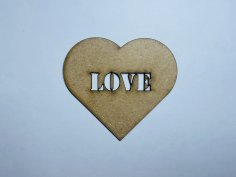 Laser Cut Love Heart Shape Unfinished Wood Cutout Free Vector