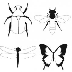 Bug Fly Butterfly dxf File