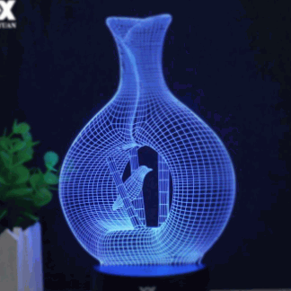 Vase Shape 3D Lamp Vector Model Free Vector