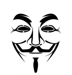 Guy Fawkes mask stencil vector dxf File