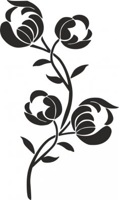 Flower Stencil Siluetas Carving Pattern dxf File