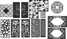 Abstract Floral Pattern Vectors Set Free Vector