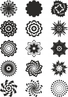 Abstract Flowers Vector Art Free Vector
