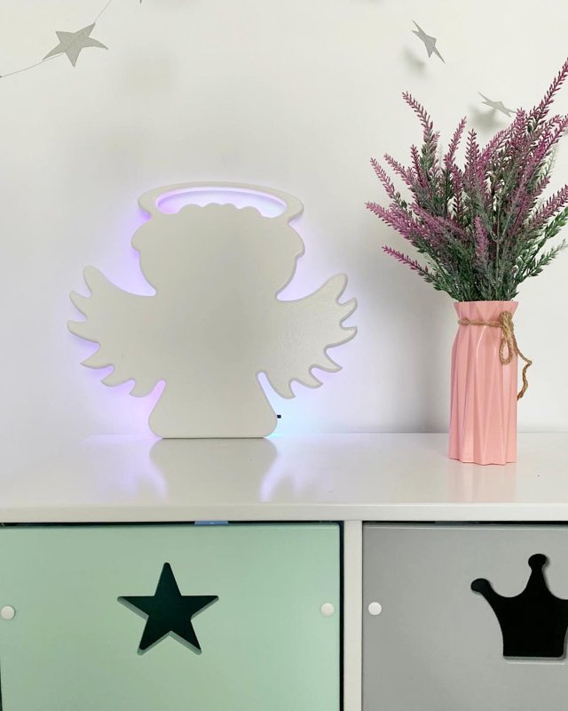 Laser Cut Kids Room Angel Nursery Room Decor Free Vector Download - 3axis.co - 3D model önizlemesi