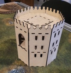 Laser Cut Castle Tower for RPG or Wargaming Terrain