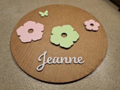 Laser Cut Kid Name Circle Board SVG File