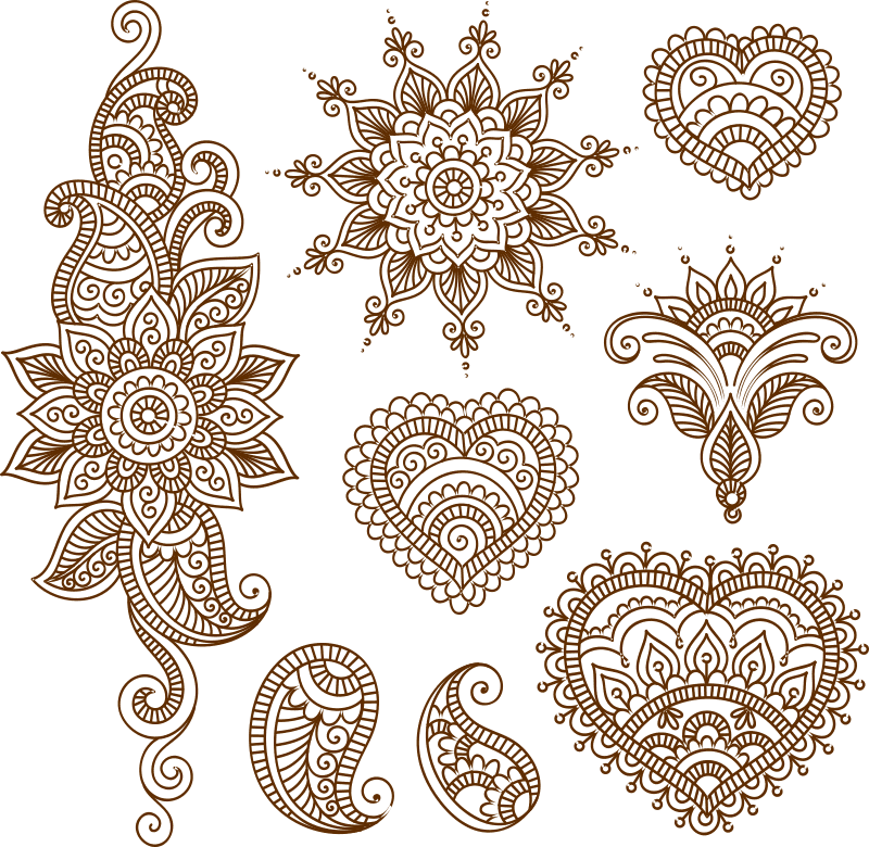 thumbnail image 2 of 2x Henna Mendhi Body Paint Stencils – Stick-On Easy Patterns For Eid, Wedding, Mehndi (Indian/Pakistani) 2 of 3