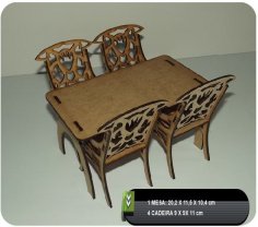 Table And Chairs DXF File