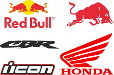 Red Bull Honda Cbr Logo Vector Set Free Vector