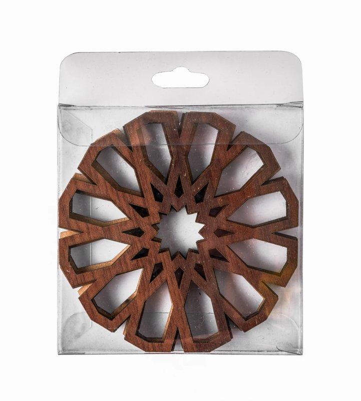 Laser Cut Wooden Moroccan Pattern Coasters Free Vector Download - 3axis.co - 3D model önizlemesi