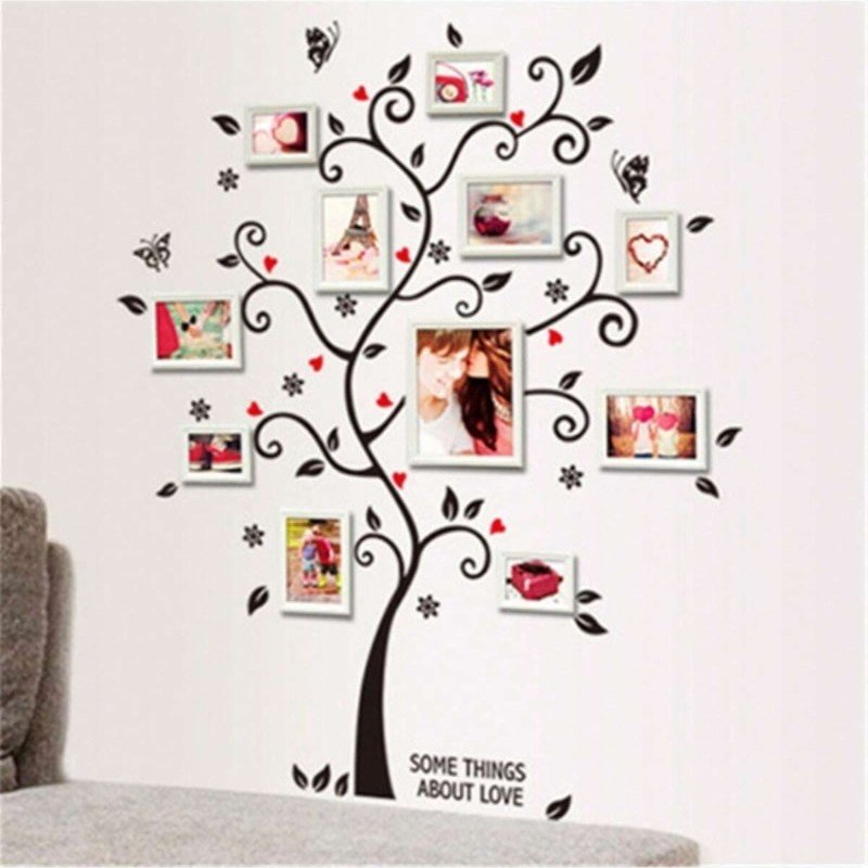 Laser Cut Tree Wall Sticker Picture Frame Free Vector Download - 3axis.co - 3D model önizlemesi