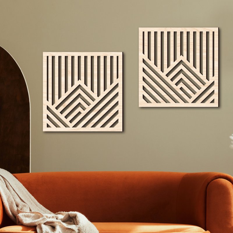 Laser Cut Geometric Wood Art Wall Decor Free Vector Download - 3axis.co - 3D model önizlemesi