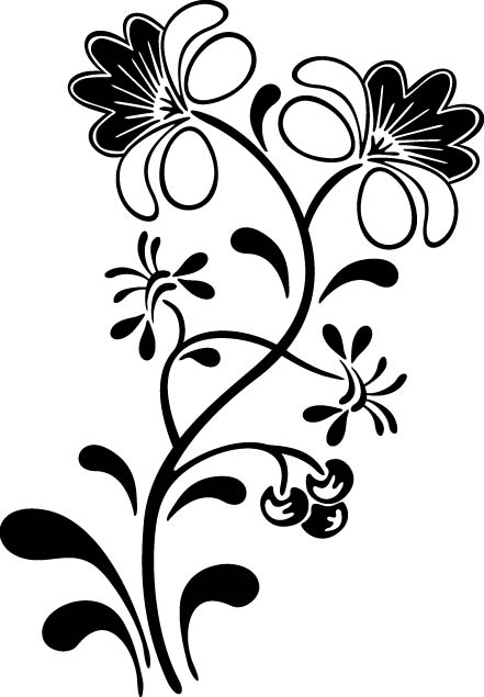 Flowers And Vines Car Window Decals Vector (.eps) Free Vector Download ...