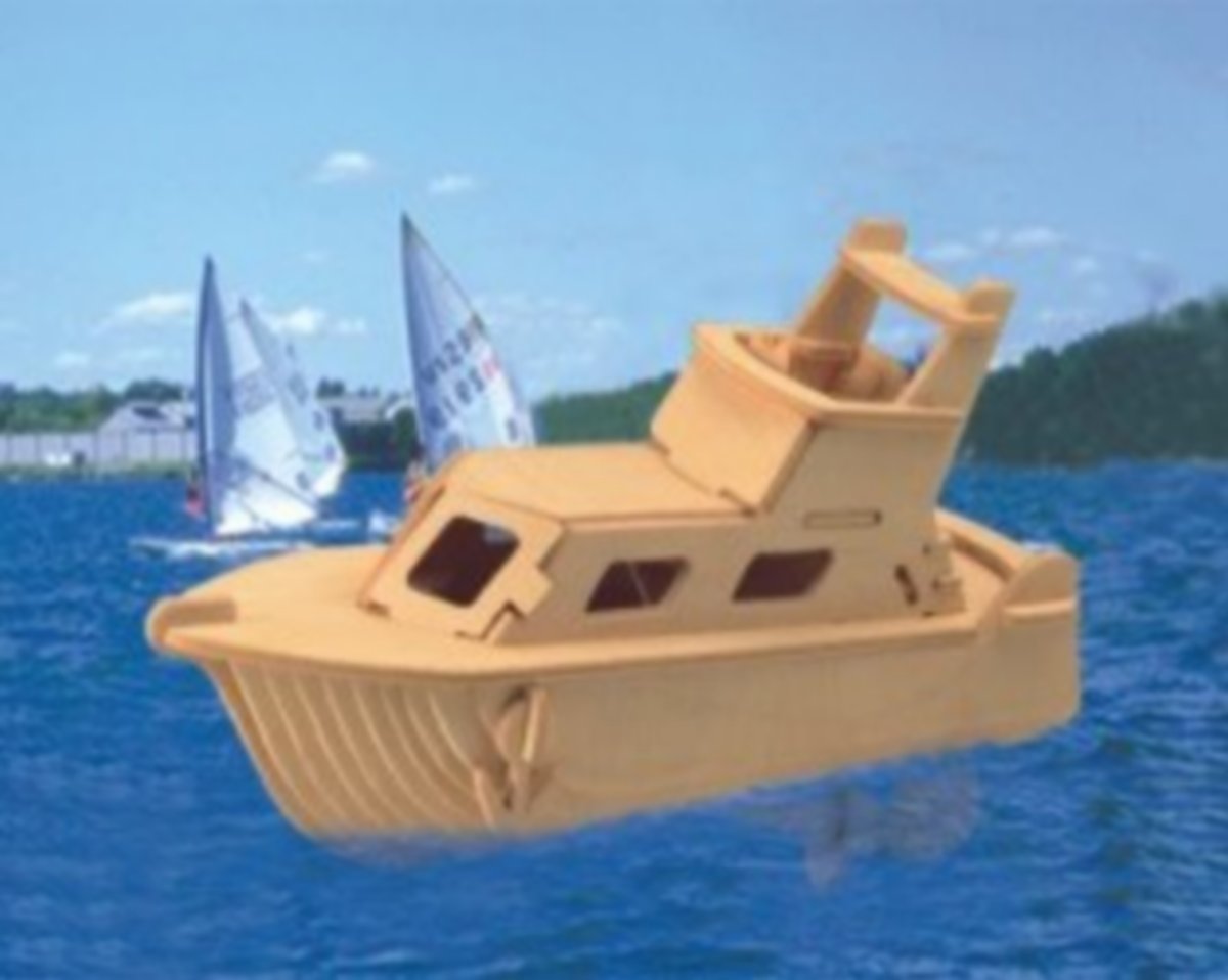 Laser Cut Yacht 3D Wooden Puzzle DXF File