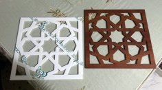 Laser Cut Islamic Wood Pattern Panel DXF File