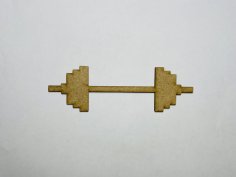 Laser Cut Wooden Barbell Cutout Wood Barbell Shape Free Vector