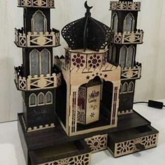 Laser Cut Wooden Mosque 3D Free Vector