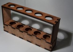 Laser Cut Wood Test Tube Rack DXF File