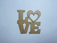 Laser Cut Love Heart Wood Shape For Craft Free Vector