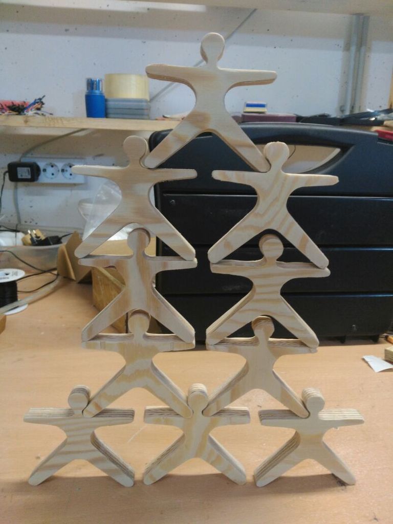 Laser Cut CNC Router Wooden Stacking People Toy DXF File