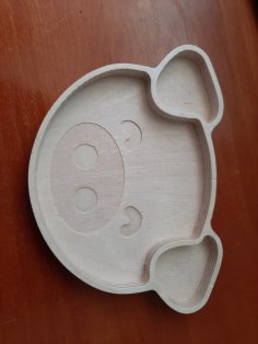 Laser Cut Pig Plate Wooden Animal Shaped Plate Free Vector