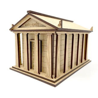 Laser Cut Greek Temple Recipe Box Free Vector