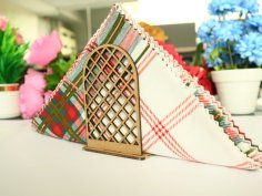 Laser Cut Wooden Pattern Vertical Napkin Holder Free Vector