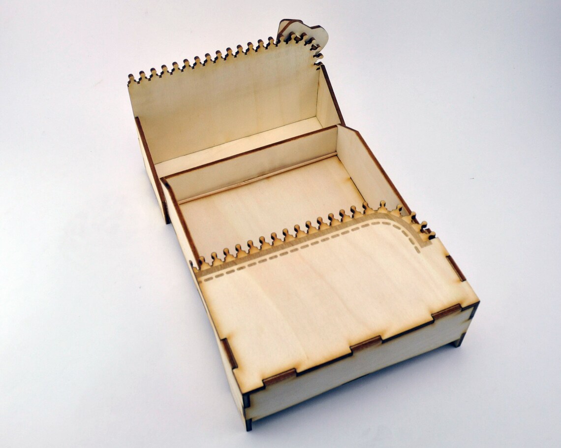 Laser Cut Wooden Zipper Box Free Vector