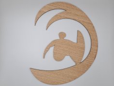 Laser Cut Surfer Unfinished Wood Shape Free Vector