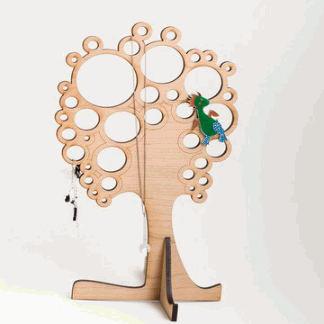 Laser Cut Tree Jewelry Stand Free Vector
