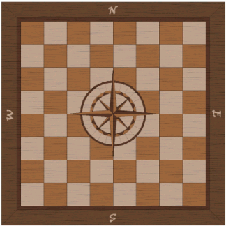 Laser Cut Chess Board With Compass Rose Inlay DXF File