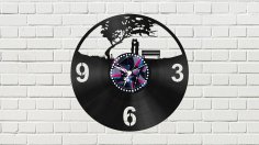 Clock With Couple Free Vector