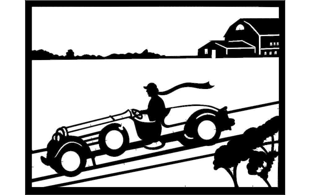 Car scene dxf File Free Download - 3axis.co - 3D model önizlemesi