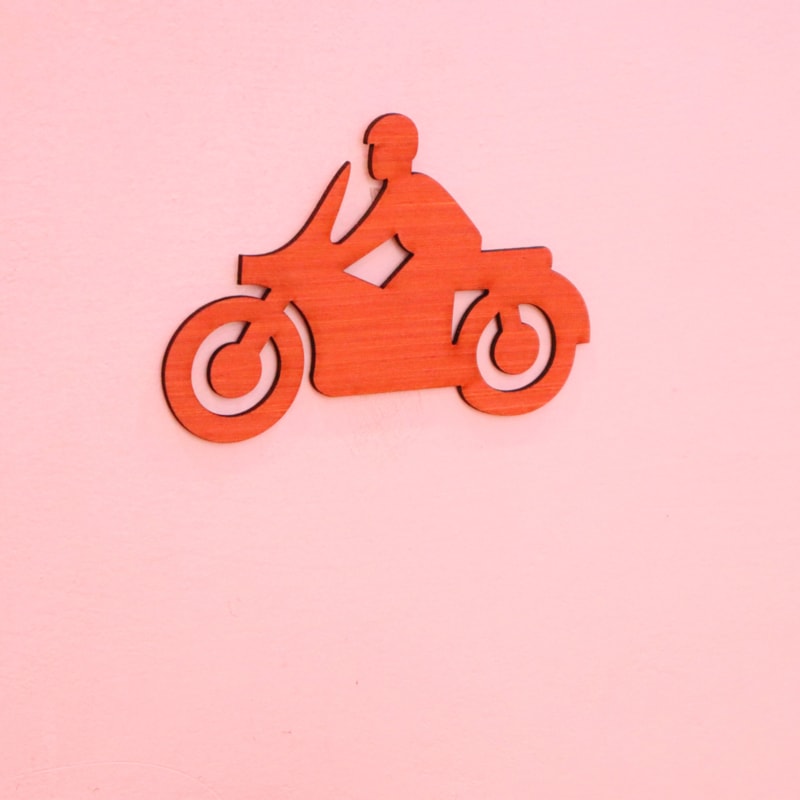 Laser Cut Motorcycle Shape Cutout Wooden Ornament Free Vector