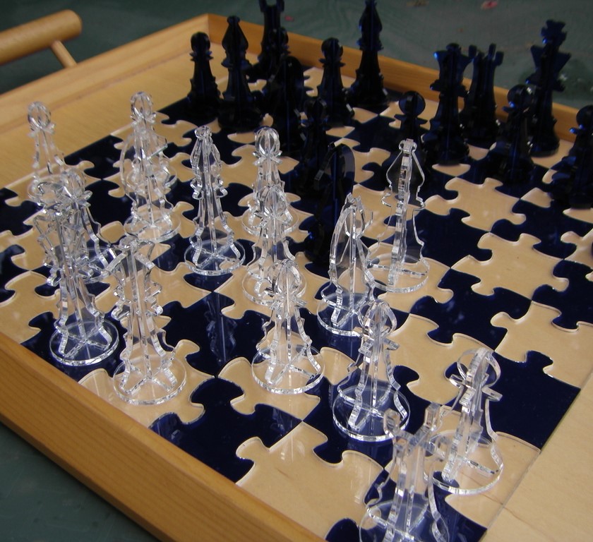 JigChess Chess Set - chess board jigsaw puzzle, Plastic chess