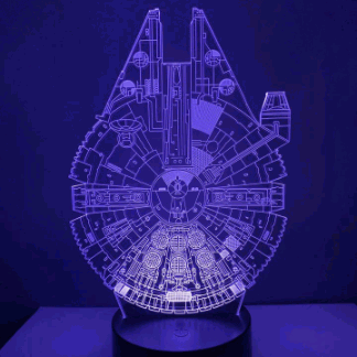Laser Cut Star Wars Millennium Falcon 3D Lamp Free Vector
