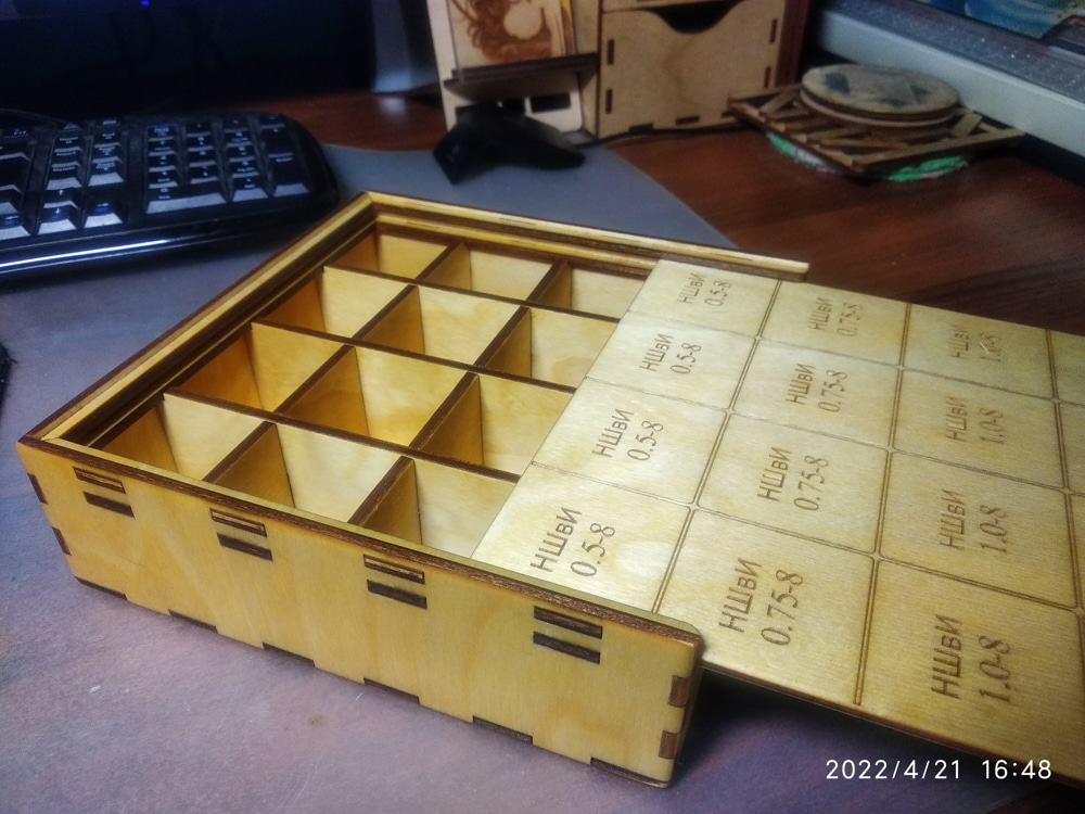 Laser Cut Wooden Tool Box with Drawers Tools Box Organizer CDR and