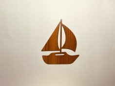 Laser Cut Wooden Boat Cutout Craft Free Vector