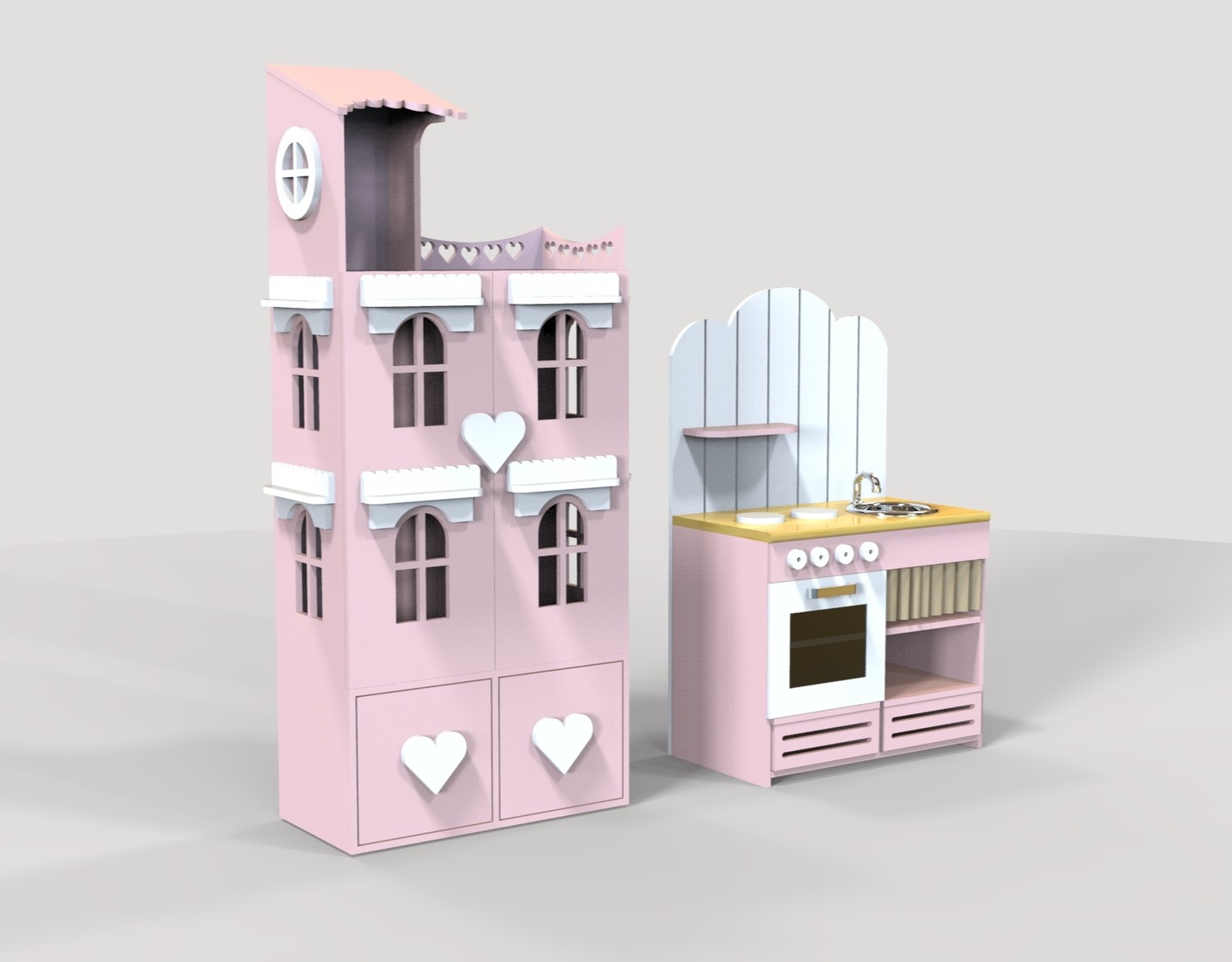 Doll House and Furniture Laser cut files SVG PDF CDR -  Portugal