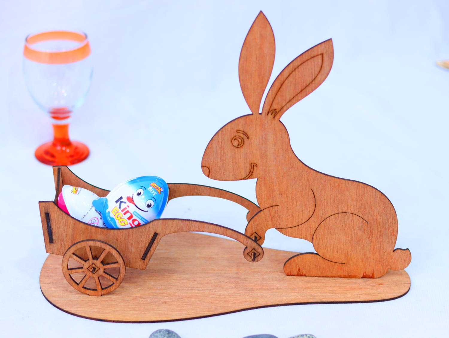 Laser Cut Easter Bunny & Cart 3mm Free Vector
