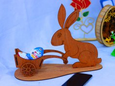 Laser Cut Easter Bunny & Cart 3mm Free Vector