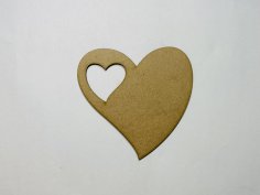 Laser Cut Wood Heart Cutout Heart Shape Unfinished Free Vector