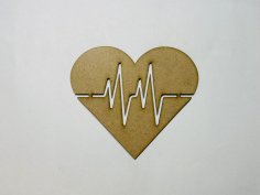 Laser Cut Heartbeat Unfinished Wood Cutout Shape Free Vector