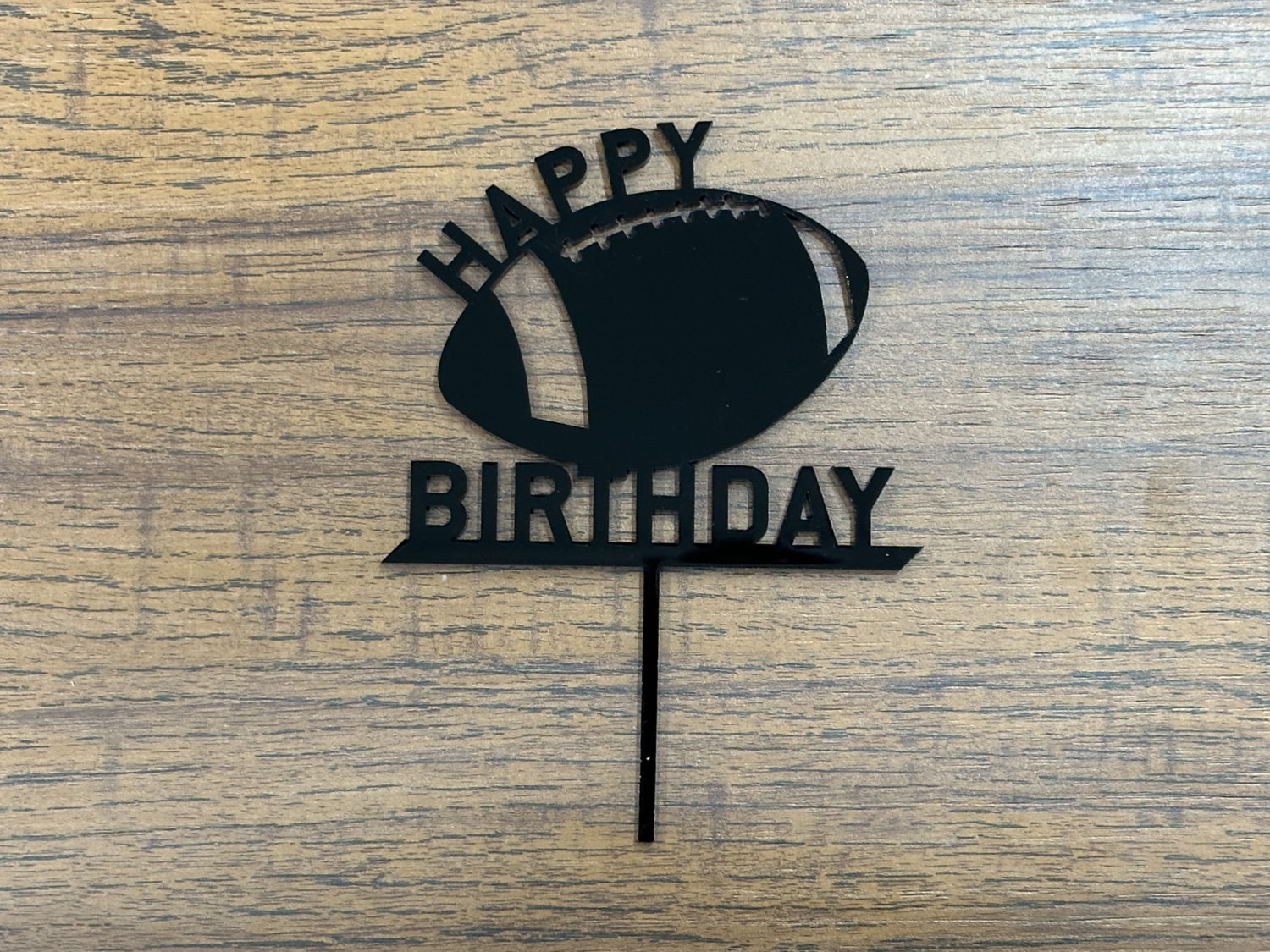 Laser Cut Rugby Ball Happy Birthday Cake Topper Free Vector