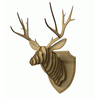 Laser Cut Wooden Deer Head Wall Decor Free Vector
