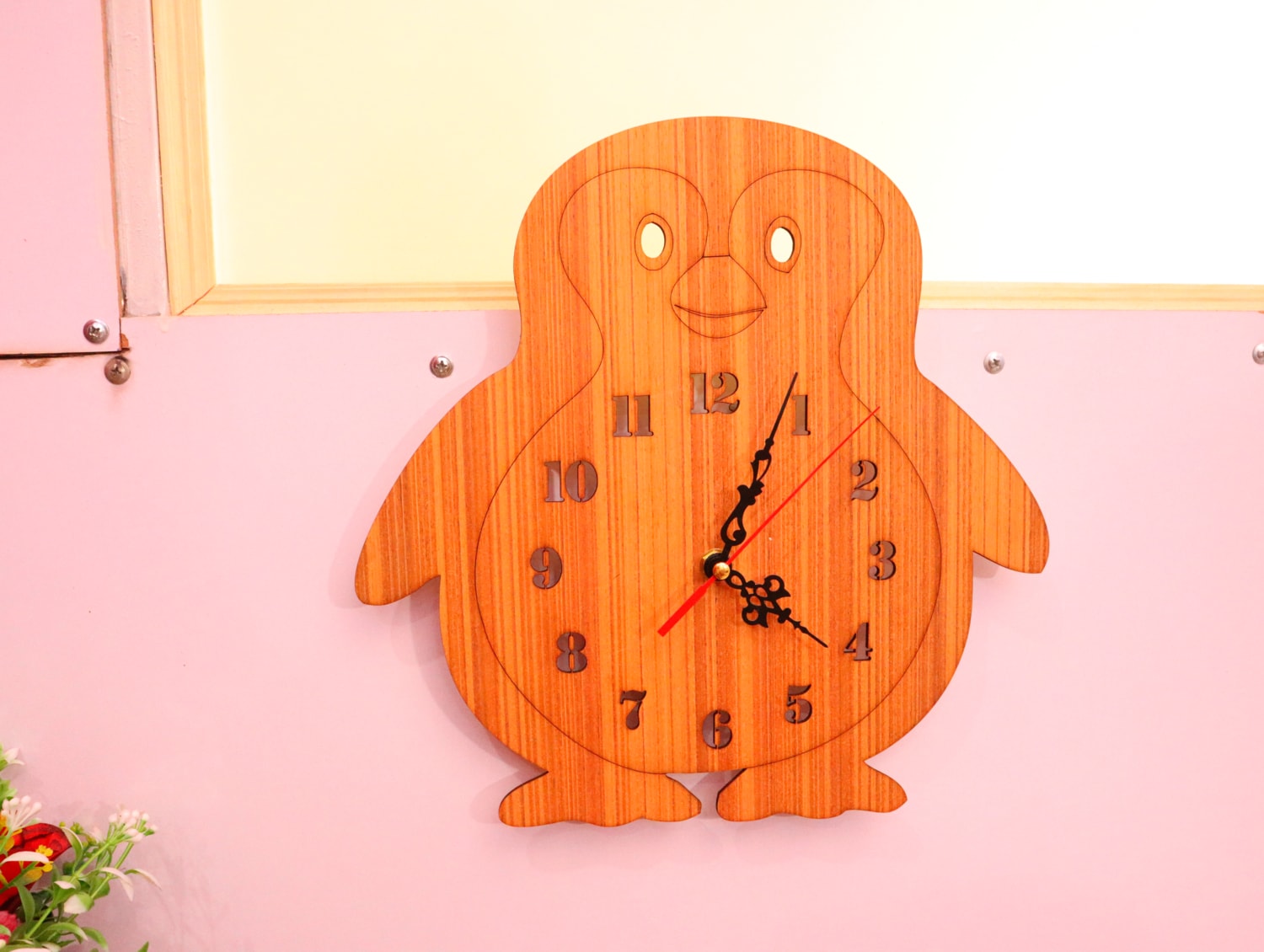 Laser Cut Penguin Wall Clock Free Vector